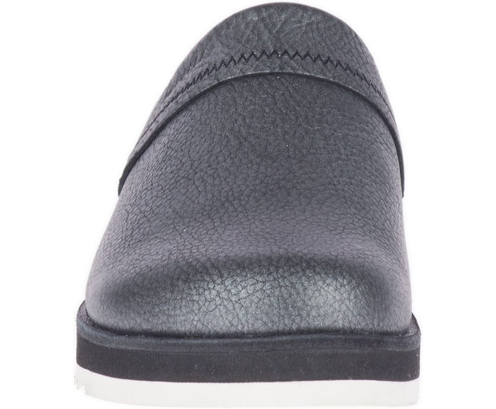 Slip On Senhora - Merrell Juno Clog Couro - Pretas - QTI589261